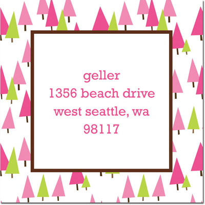 Gift Stickers by Boatman Geller - Holiday Trees Pink Gift Stickers by Boatman Geller - Holiday Trees Pink