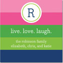 Gift Stickers by Boatman Geller - Bold Stripe Pink Green & Navy