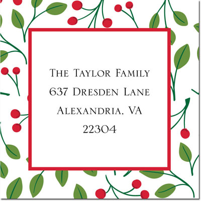 Gift Stickers by Boatman Geller - Christmas Berries Red