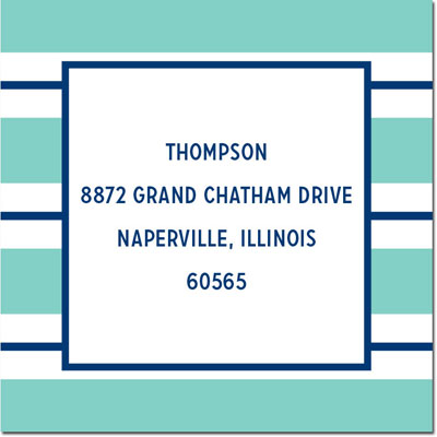 Gift Stickers by Boatman Geller - Essex Stripe Aqua Gift Stickers by Boatman Geller - Essex Stripe Aqua
