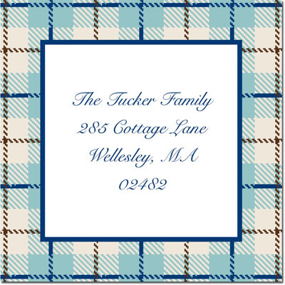 Gift Stickers by Boatman Geller - Wallace Plaid Blue