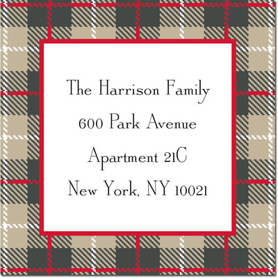 Gift Stickers by Boatman Geller - Wallace Plaid Tan Gift Stickers by Boatman Geller - Wallace Plaid Tan