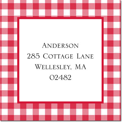 Gift Stickers by Boatman Geller - Petite Check Red Gift Stickers by Boatman Geller - Petite Check Red