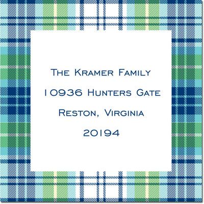 Gift Stickers by Boatman Geller - Quinn Plaid Blue Gift Stickers by Boatman Geller - Quinn Plaid Blue
