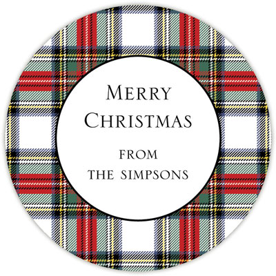 Round Gift Stickers by Boatman Geller - Stewart Plaid Round Gift Stickers by Boatman Geller - Stewart Plaid