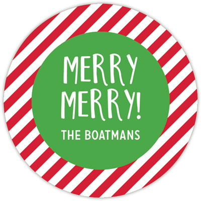 Round Gift Stickers by Boatman Geller - Merry Merry Round Gift Stickers by Boatman Geller - Merry Merry