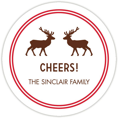 Round Gift Stickers by Boatman Geller - Reindeers Round Gift Stickers by Boatman Geller - Reindeers