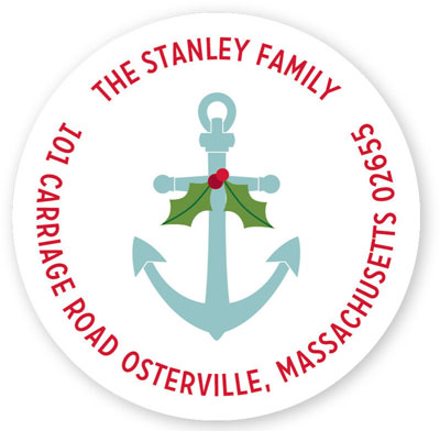 Round Gift Stickers by Boatman Geller - Festive Anchor