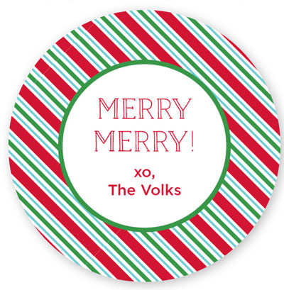 Round Gift Stickers by Boatman Geller - Candy Stripe Round Gift Stickers by Boatman Geller - Candy Stripe