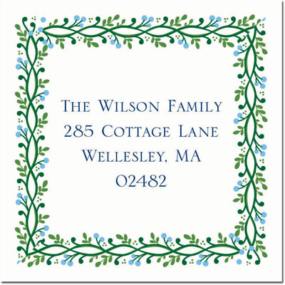 Gift Stickers by Boatman Geller - Berry Vine Blue Gift Stickers by Boatman Geller - Berry Vine Blue