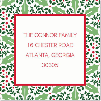 Gift Stickers by Boatman Geller - Holly Tile Red and Green Gift Stickers by Boatman Geller - Holly Tile Red and Green