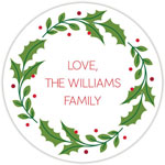 Round Gift Stickers by Boatman Geller - Holly Wreath