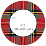 Round Gift Stickers by Boatman Geller - Tartan Plaid