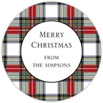 Round Gift Stickers by Boatman Geller - Stewart Plaid