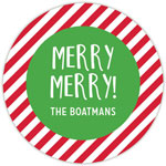 Round Gift Stickers by Boatman Geller - Merry Merry