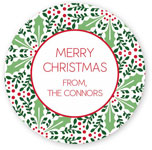 Round Gift Stickers by Boatman Geller - Holly Tile Red/Green