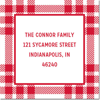 Gift Stickers by Boatman Geller - Scott Plaid Red Gift Stickers by Boatman Geller - Scott Plaid Red