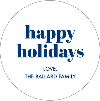 Round Gift Stickers by Boatman Geller - Poster Happy Holidays