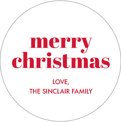 Round Gift Stickers by Boatman Geller - Poster Merry Christmas Round Gift Stickers by Boatman Geller - Poster Merry Christmas