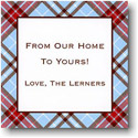 Holiday Gift Stickers by Boatman Geller - Plaid Light Blue