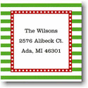 Holiday Gift Stickers by Boatman Geller - Stripe Green W/ Red Dot