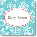 Holiday Gift Stickers by Boatman Geller - Coral Repeat Teal