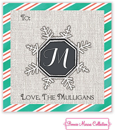 Bonnie Marcus Personalized Gift Stickers - Christmas Monogram
