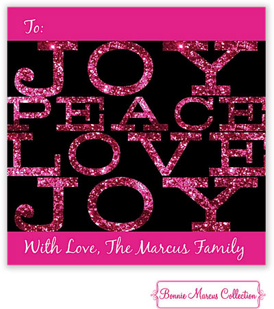 Bonnie Marcus Personalized Gift Stickers - Glitter Joy (Pink)