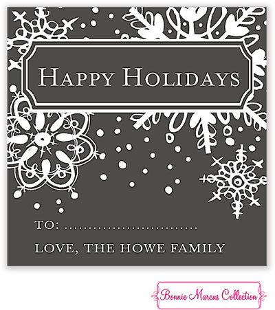 Bonnie Marcus Personalized Gift Stickers - Grey Snowflake