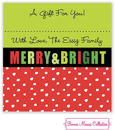 Bonnie Marcus Personalized Gift Stickers - Merry & Bright Bubble Tree