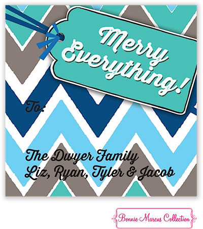 Bonnie Marcus Personalized Gift Stickers - Merry Everything! (Blue)