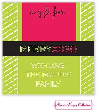 Bonnie Marcus Personalized Gift Stickers - Merry XOXO Bonnie Marcus Personalized Gift Stickers - Merry XOXO