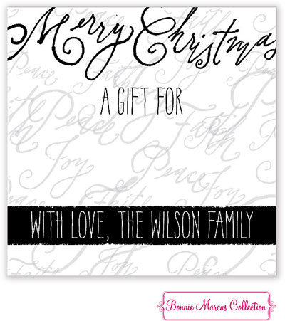 Bonnie Marcus Personalized Gift Stickers - Merry Scripts (Black)