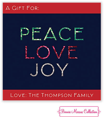 Bonnie Marcus Personalized Gift Stickers - Peace Love Joy Snowflake (Red) Bonnie Marcus Personalized Gift Stickers - Peace Love Joy Snowflake (Red)