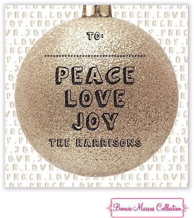Bonnie Marcus Personalized Gift Stickers - Peace Love Joy Ornament Bonnie Marcus Personalized Gift Stickers - Peace Love Joy Ornament