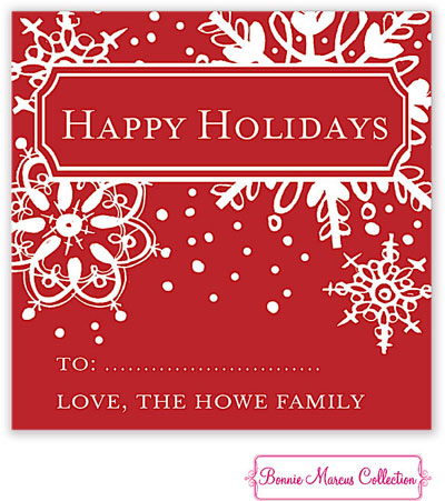 Bonnie Marcus Personalized Gift Stickers - Red Snowflake