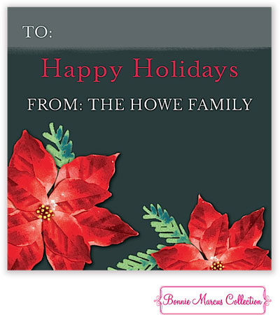 Bonnie Marcus Personalized Gift Stickers - Season of Poinsettias Bonnie Marcus Personalized Gift Stickers - Season of Poinsettias