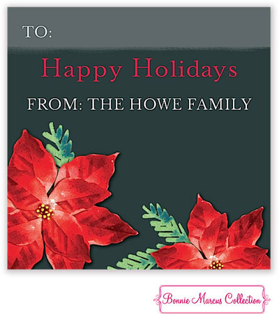 Bonnie Marcus Personalized Gift Stickers - Season of Poinsettias