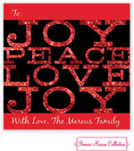 Bonnie Marcus Personalized Gift Stickers - Glitter Joy (Red)