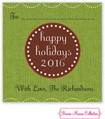 Bonnie Marcus Personalized Gift Stickers - Happy Holiday Burlap