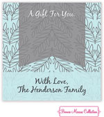 Bonnie Marcus Personalized Gift Stickers - Happy Holiday Leaves (Blue)