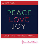 Bonnie Marcus Personalized Gift Stickers - Peace Love Joy Snowflake (Red)