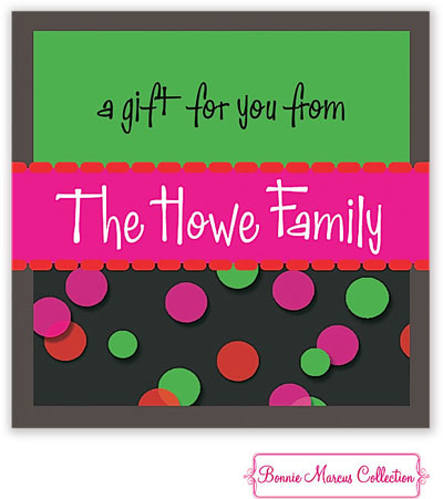 Bonnie Marcus Personalized Gift Stickers - Very Merry Polka-Dot
