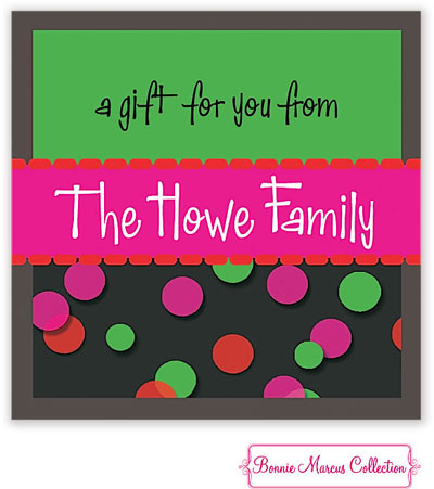 Bonnie Marcus Personalized Gift Stickers - Very Merry Polka-Dot Bonnie Marcus Personalized Gift Stickers - Very Merry Polka-Dot