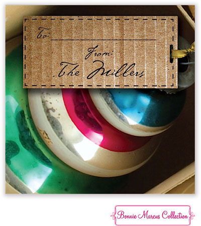 Bonnie Marcus Personalized Gift Stickers - Vintage Ornament Box Bonnie Marcus Personalized Gift Stickers - Vintage Ornament Box