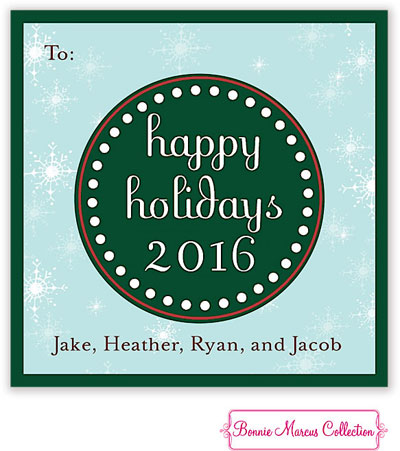 Bonnie Marcus Personalized Gift Stickers - Winter Cardinal (Green)