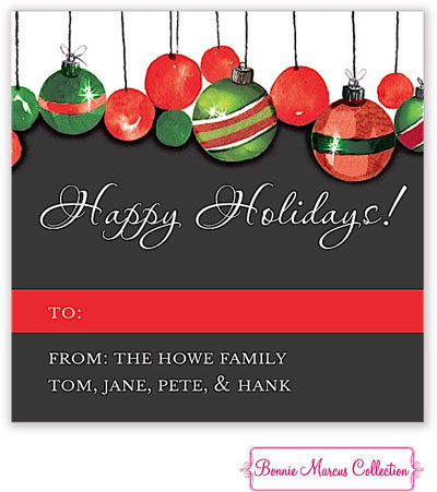 Bonnie Marcus Personalized Gift Stickers - Watercolor Ornaments Bonnie Marcus Personalized Gift Stickers - Watercolor Ornaments