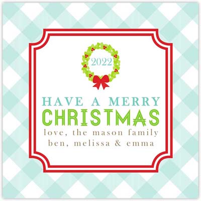 Holiday Gift Stickers by HollyDays (Gingham Christmas)