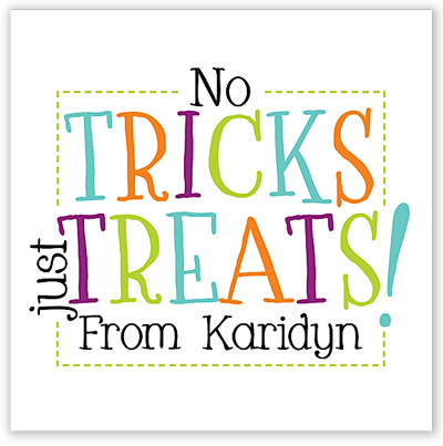 Halloween Gift Stickers by Hollydays (No Tricks Just Treats Purple) Halloween Gift Stickers by Hollydays (No Tricks Just Treats Purple)