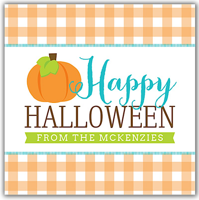 Halloween Gift Stickers by Hollydays (Happy Halloween Gingham)